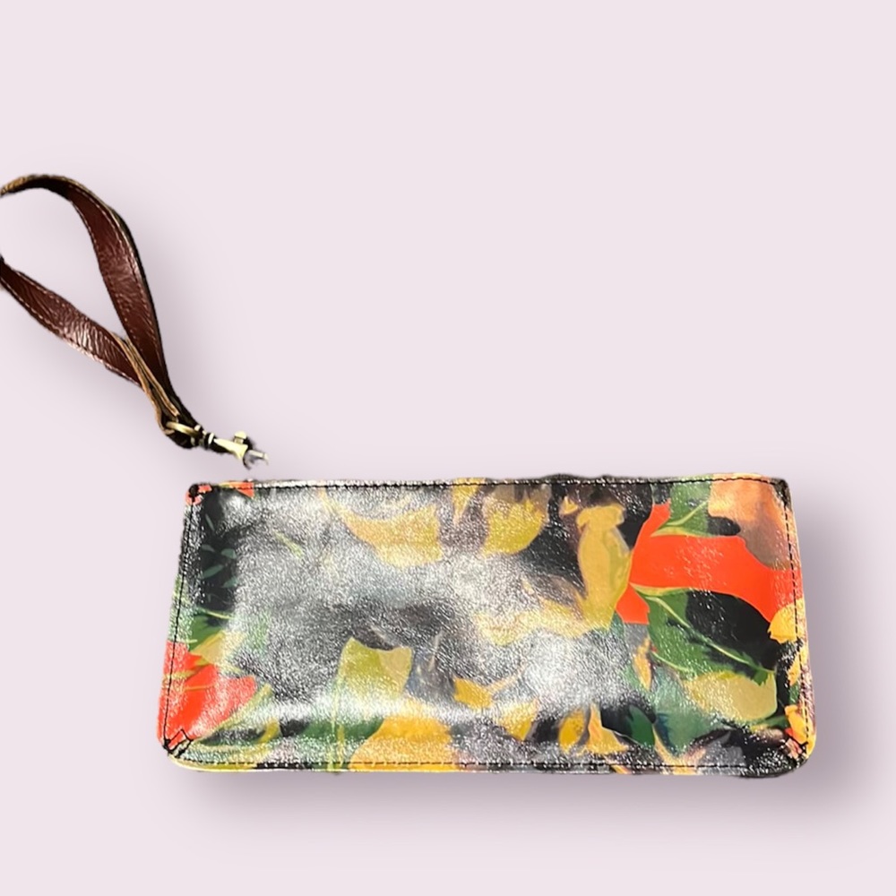 Patrica Nash Leather Floral zip clutch